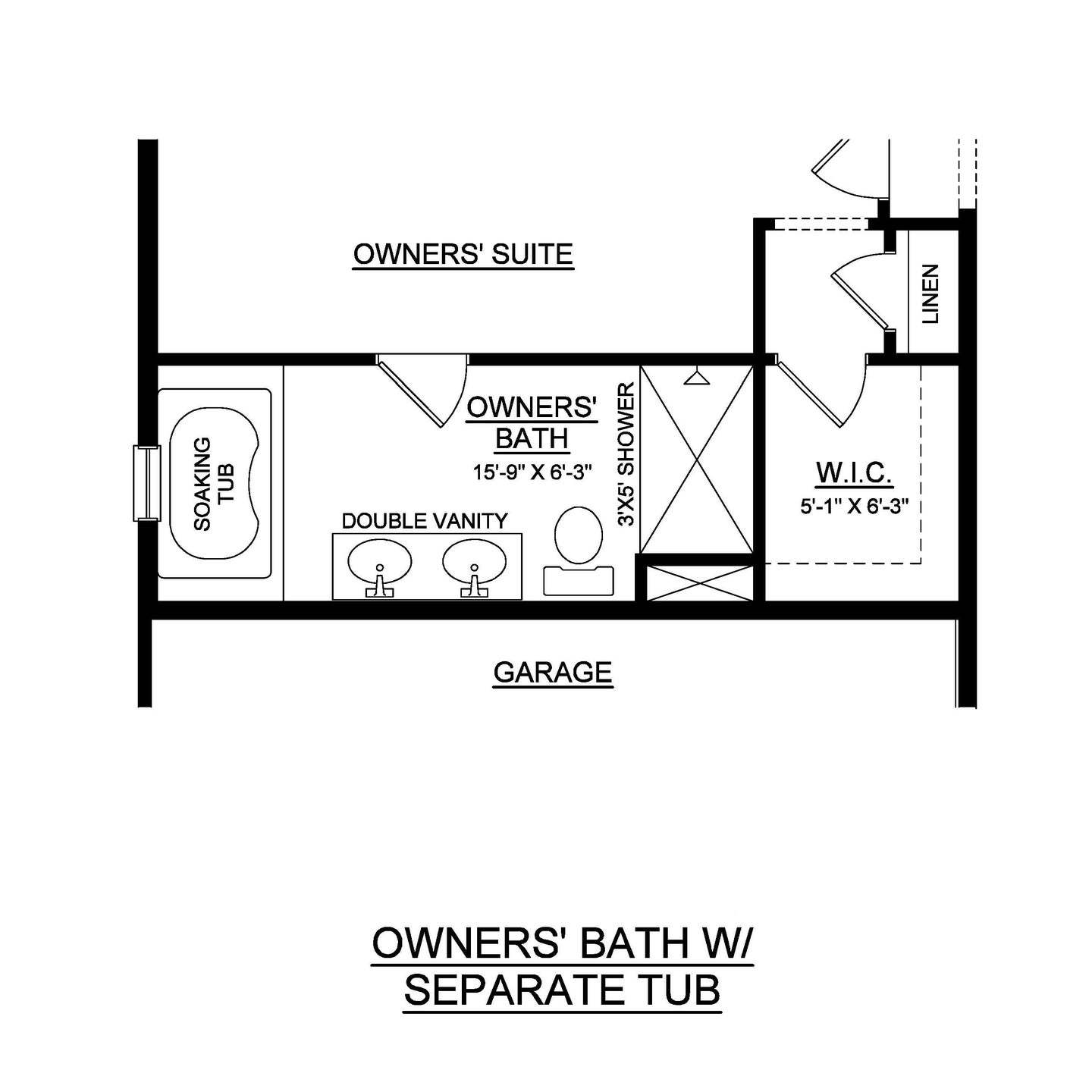 Vinecrest Optional Owners' Bath with Tub