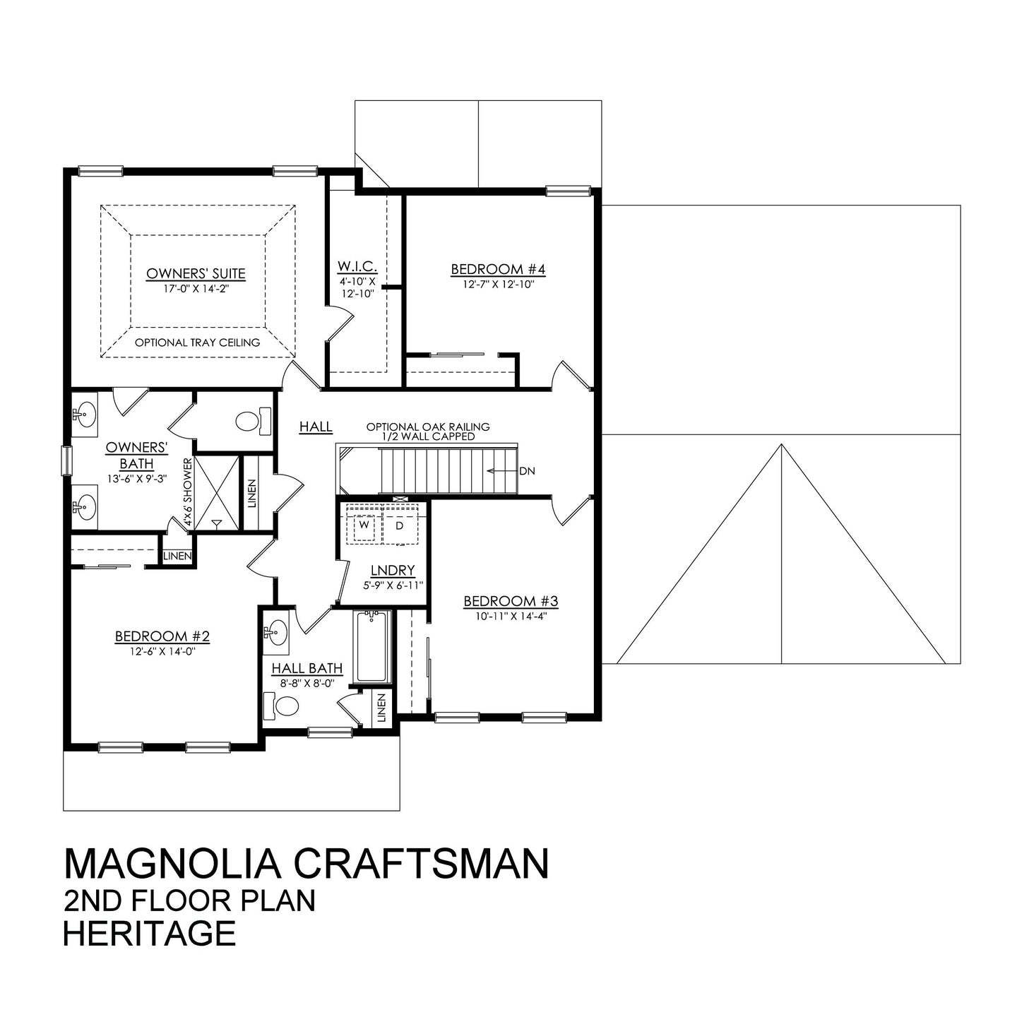 Magnolia Craftsman Heritage Series - 2nd Floor Plan