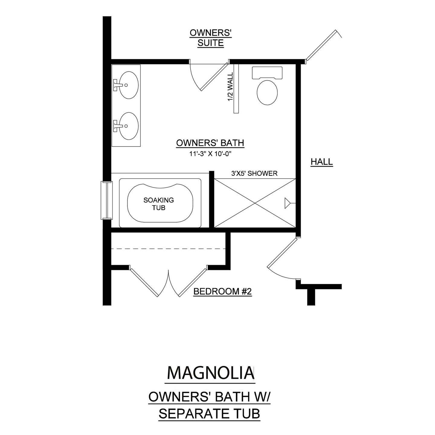 Optional Owners' Bath with Soaking Tub