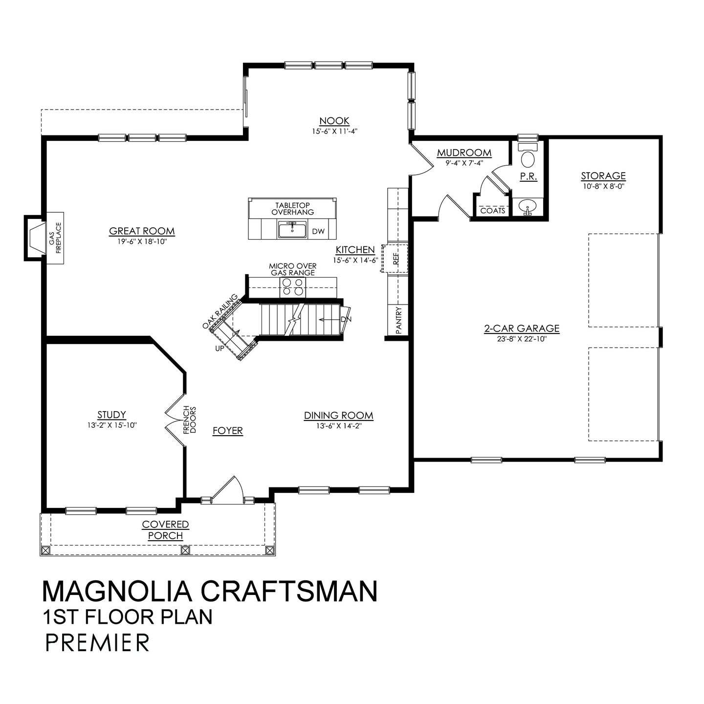 Magnolia Craftsman Premier Series - 1st Floor Plan