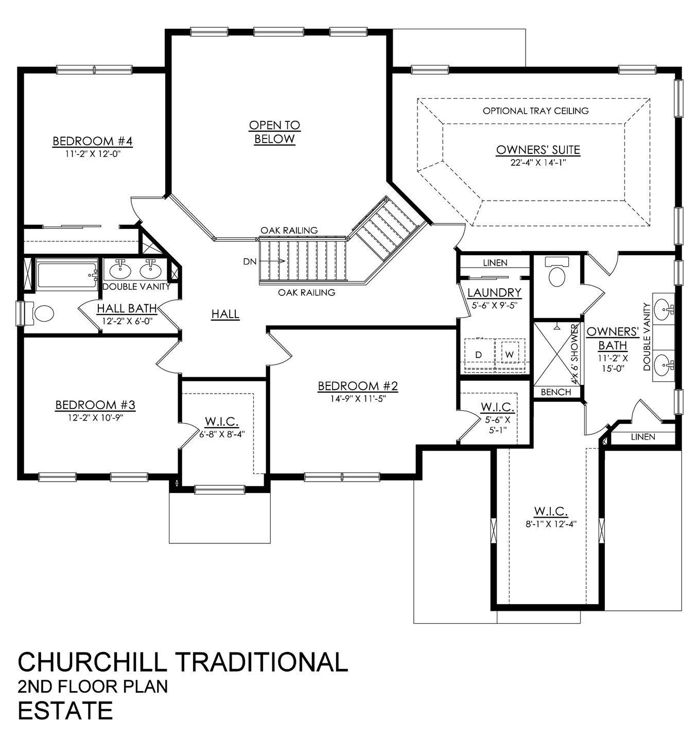 Churchill Traditional Estate Series- 2nd Floor Plan