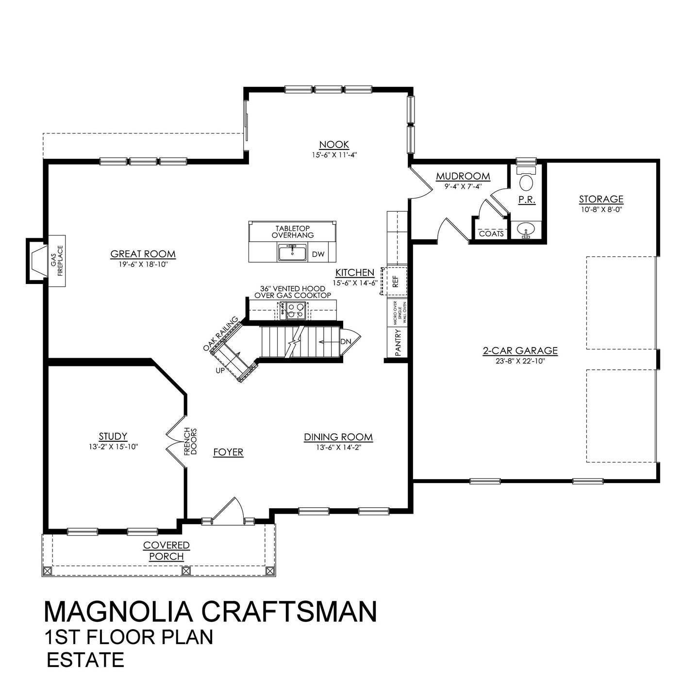 Magnolia Craftsman Estate Series- 1st Floor Plan
