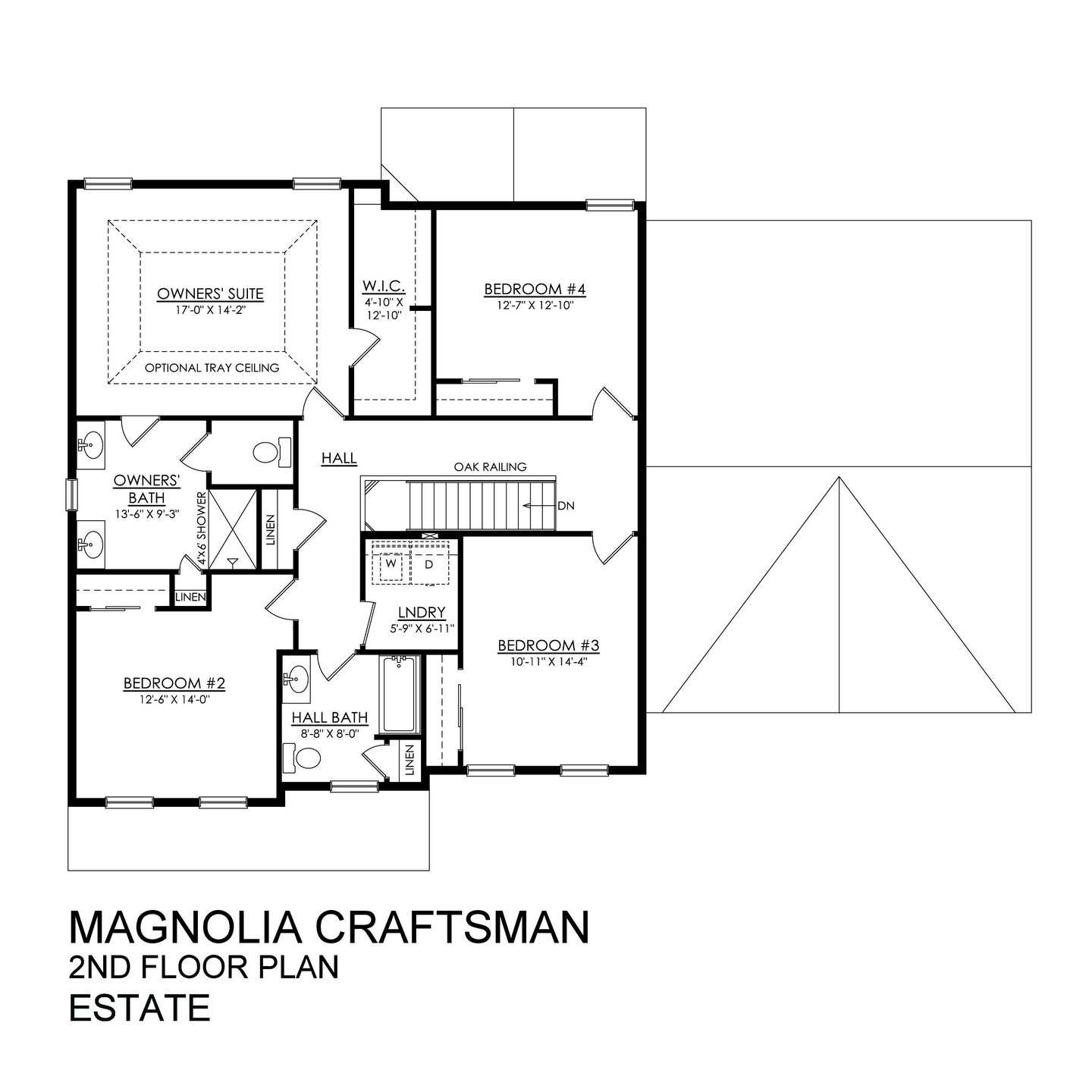 Magnolia Craftsman Estate Series- 2nd Floor Plan