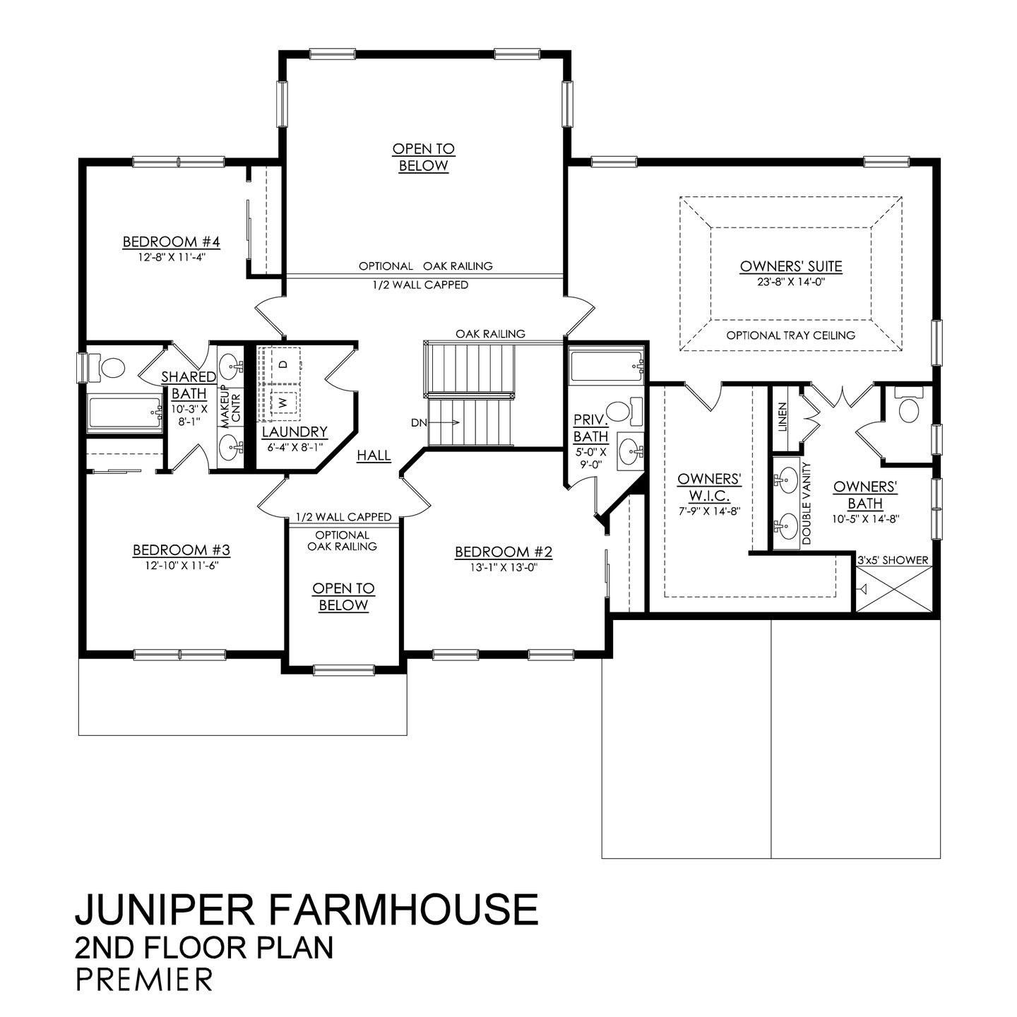 Juniper Farmhouse Premier Series- 2nd Floor Plan