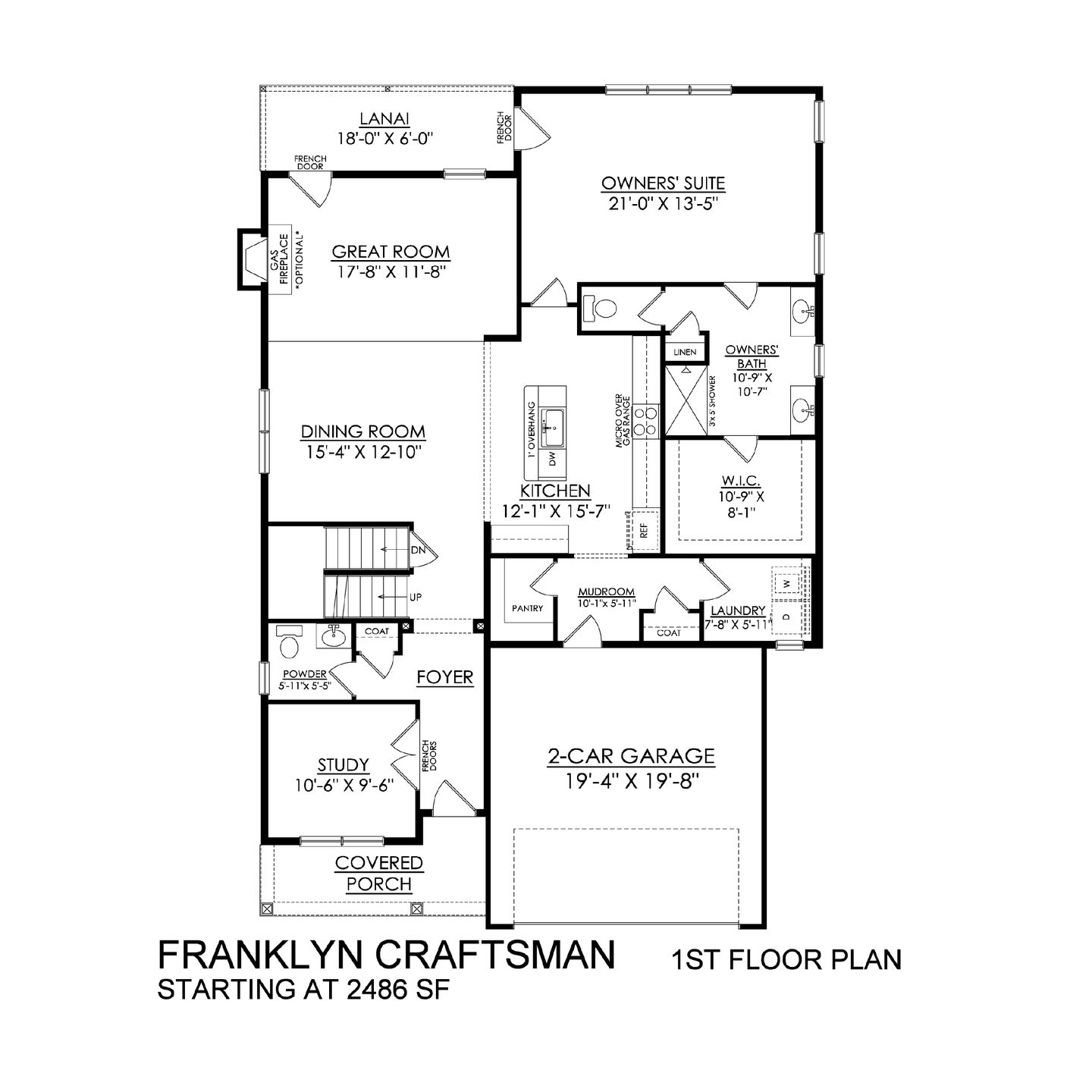 Craftsman Base - 1st Floor - Optional Fireplace