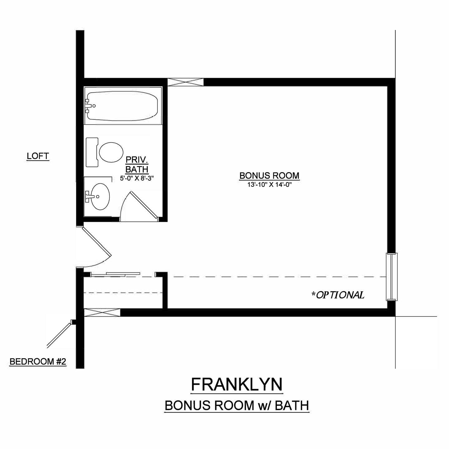 Optional Bonus Room with Finished Bath