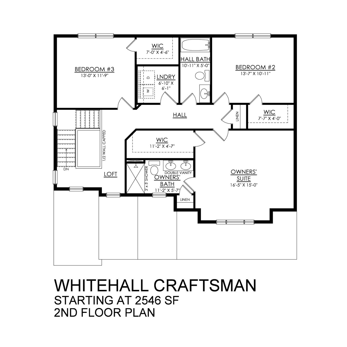 Whitehall Craftsman - 2nd Floor Plan