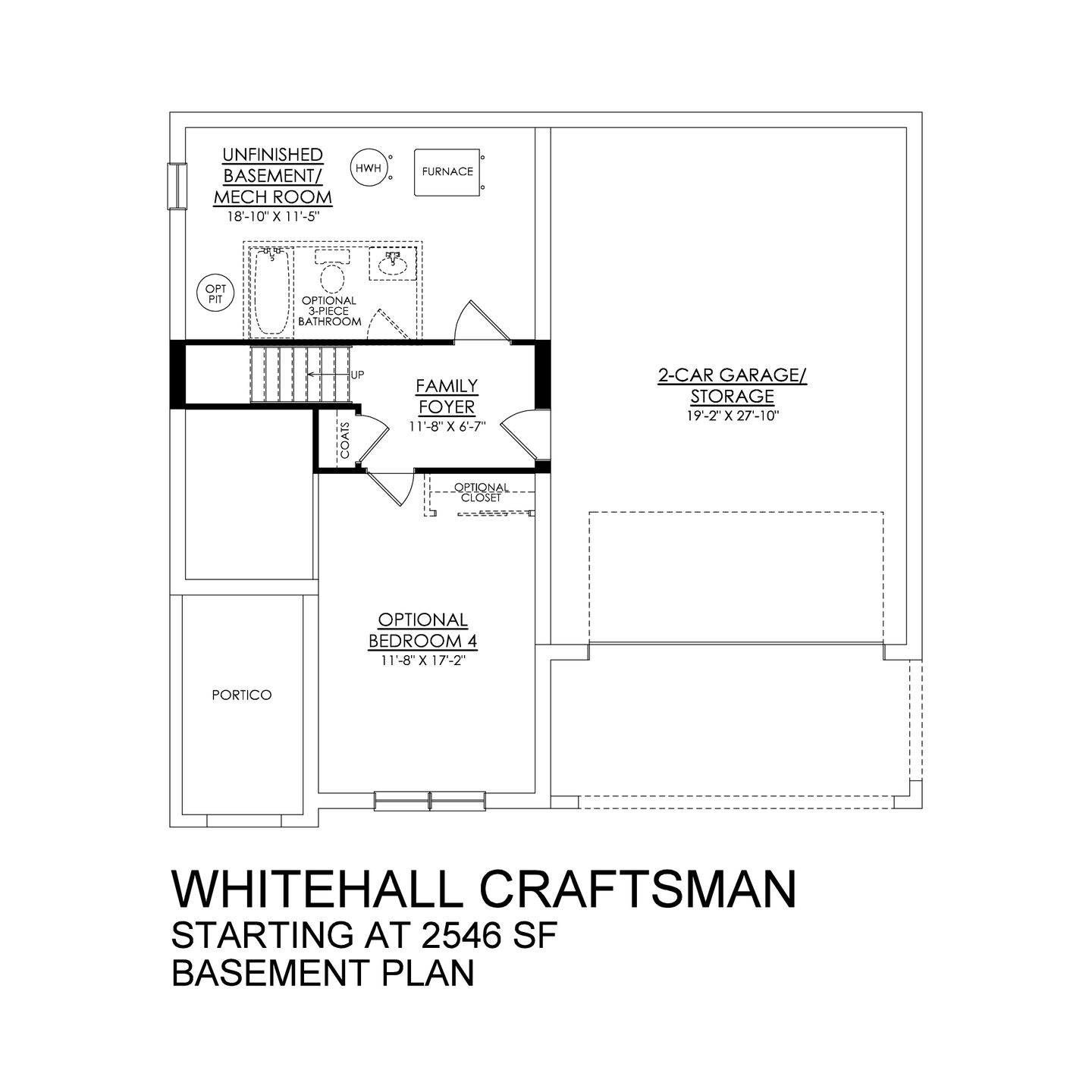 Whitehall Craftsman - Basement Floor Plan