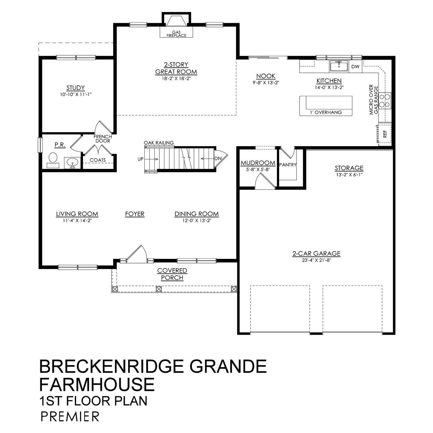 Breckenridge Grande Farmhouse Premier Series- 1st Floor Plan