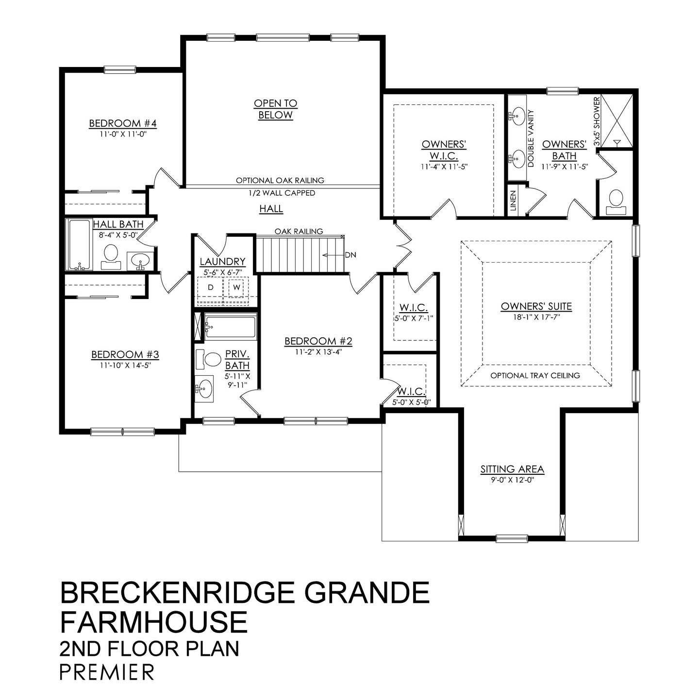 Breckenridge Grande Farmhouse Premier Series- 2nd Floor Plan