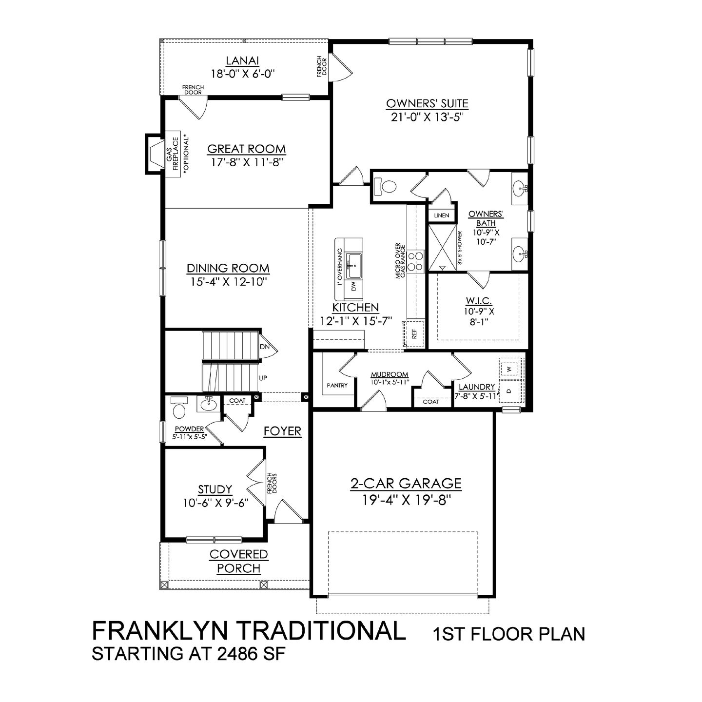 Traditional Base - 1st Floor - Optional Fireplace