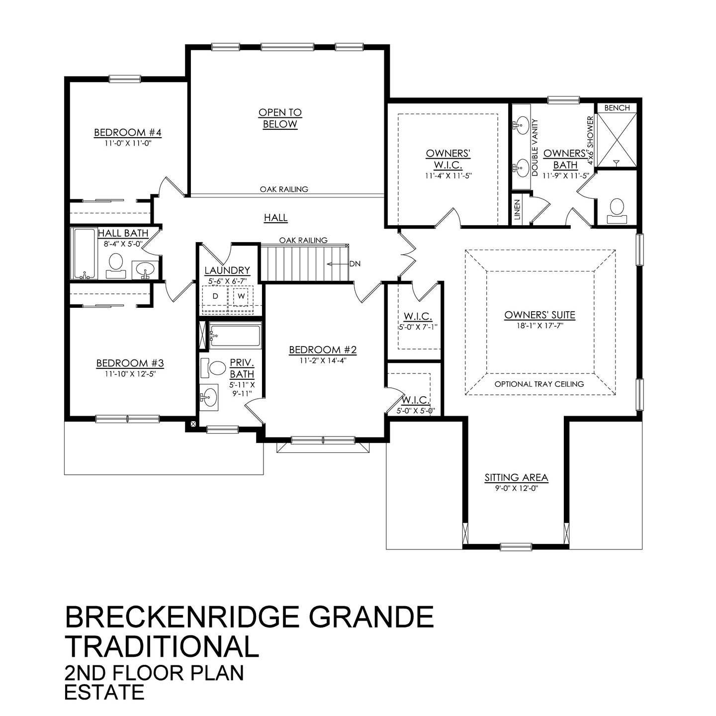 Breckenridge Grande Traditional Estate Series - 2nd Floor Plan