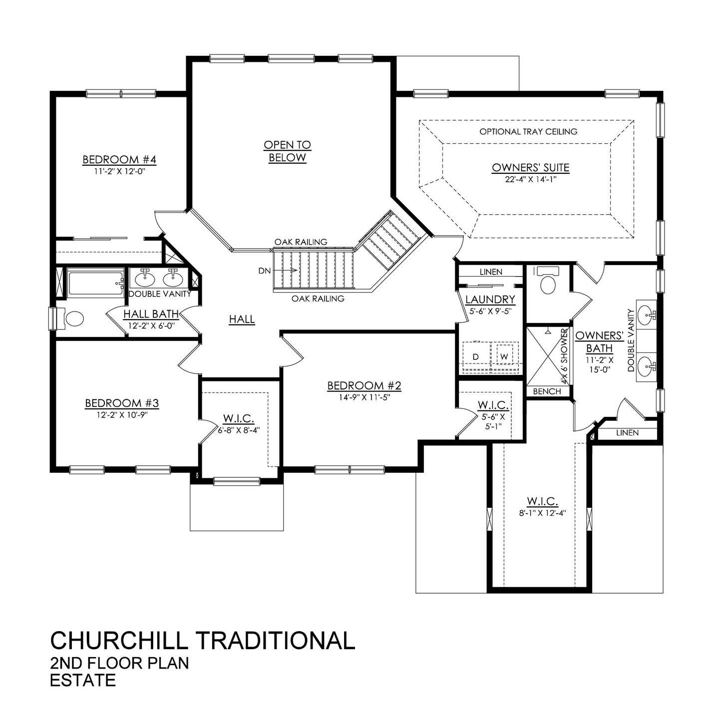 Churchill Traditional Estate Series- 2nd Floor Plan