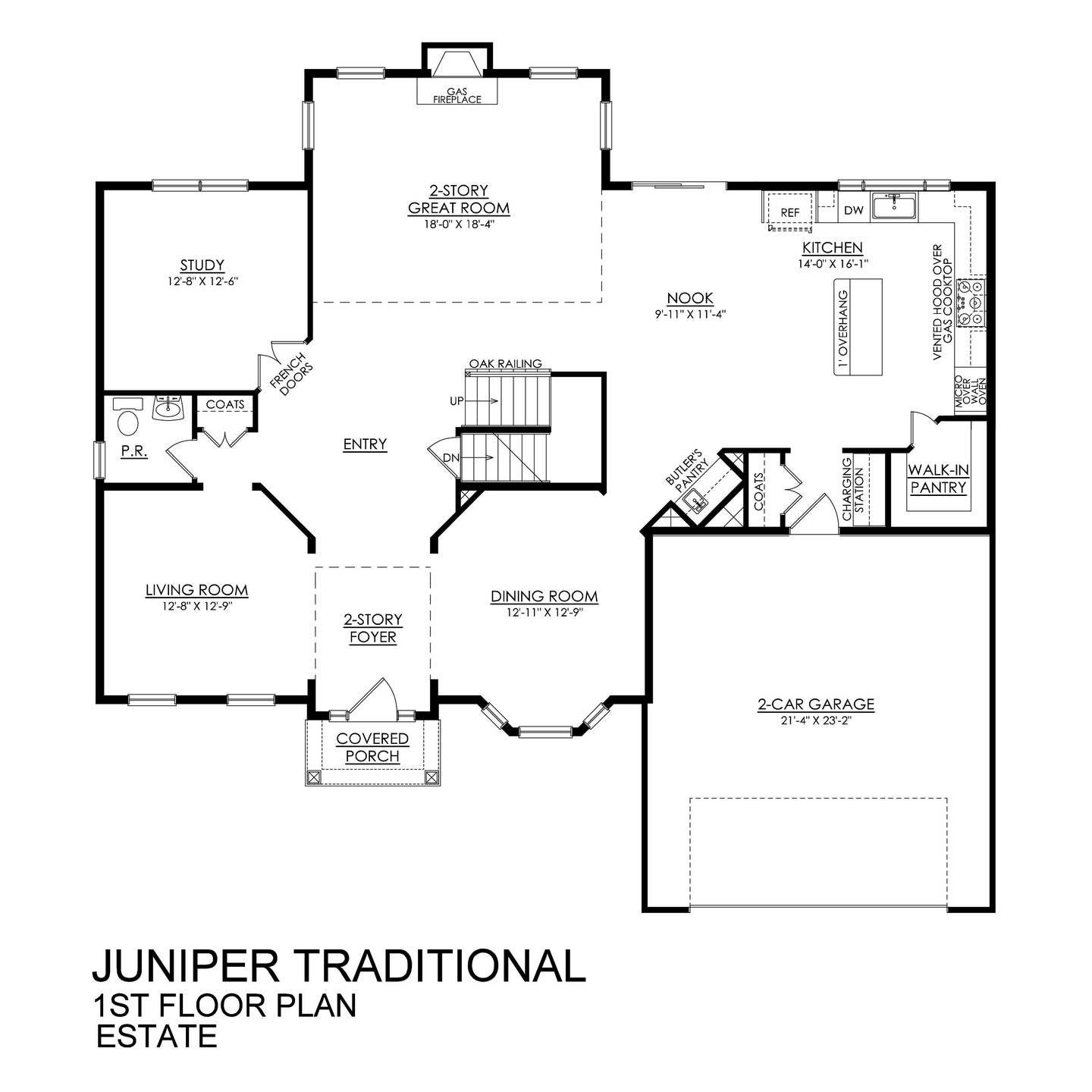 Juniper Traditional Estate Series - 1st Floor Plan