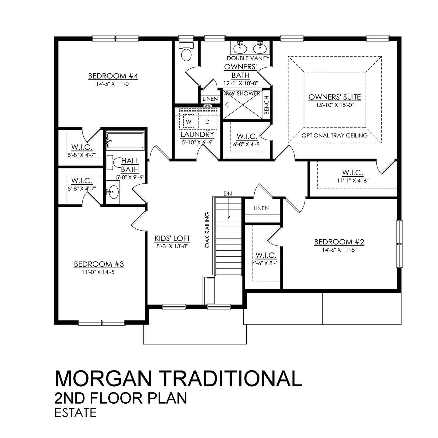Morgan Traditional Estate Series - 2nd Floor Plan