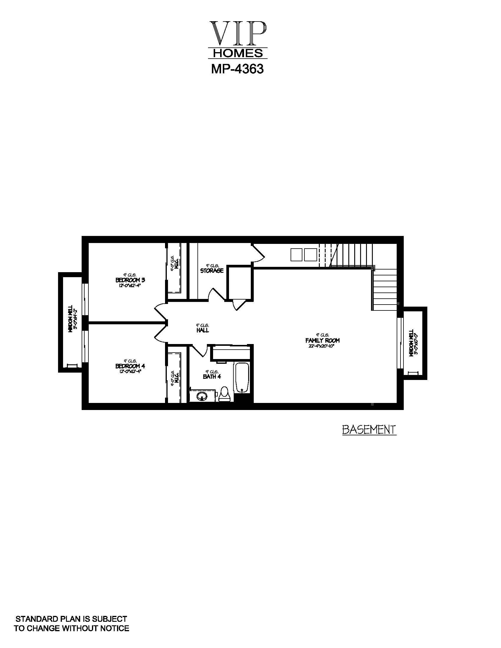 MP-4364 BASEMENT LEVEL PLANO