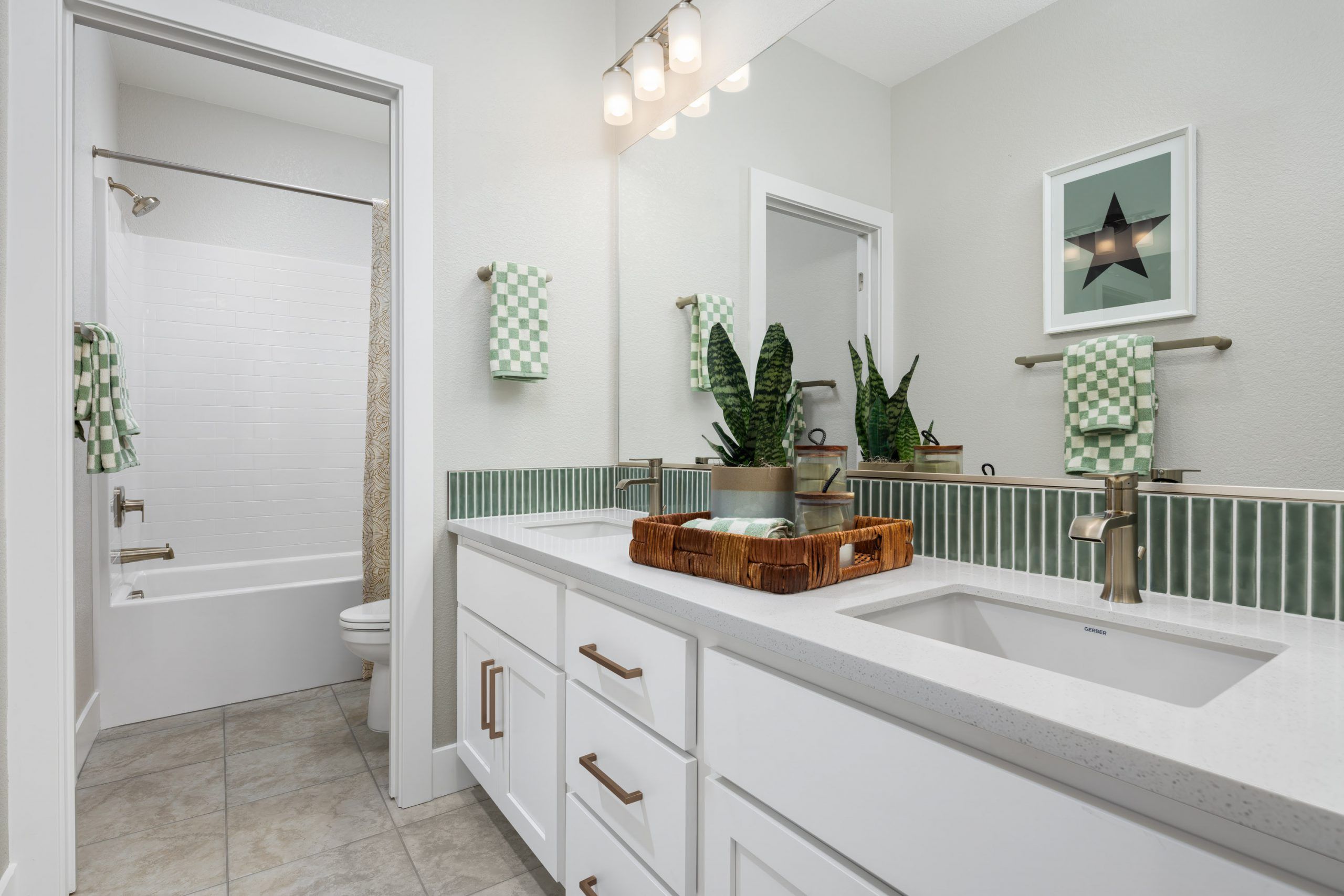 Secondary Bathroom with Dual-Sink Vanity