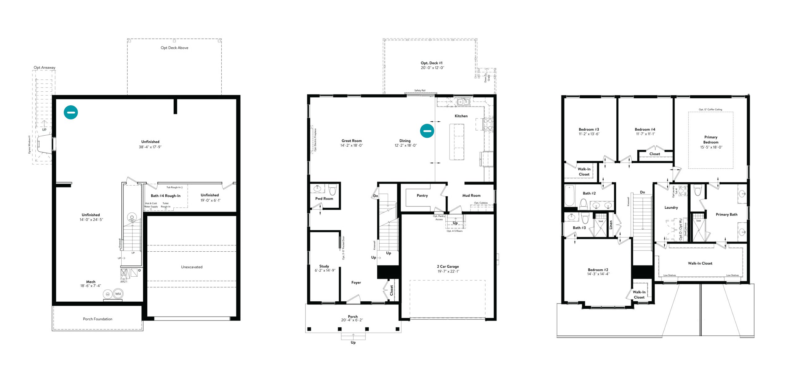 All Levels with Unfinished Basement and Standard Kitchen Island