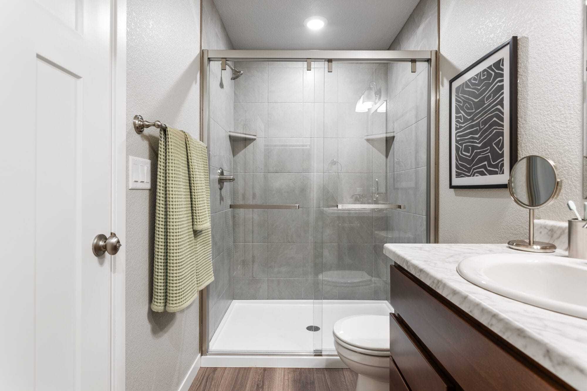 Walk-in showers come standard with your en suite straight from your primary bedroom