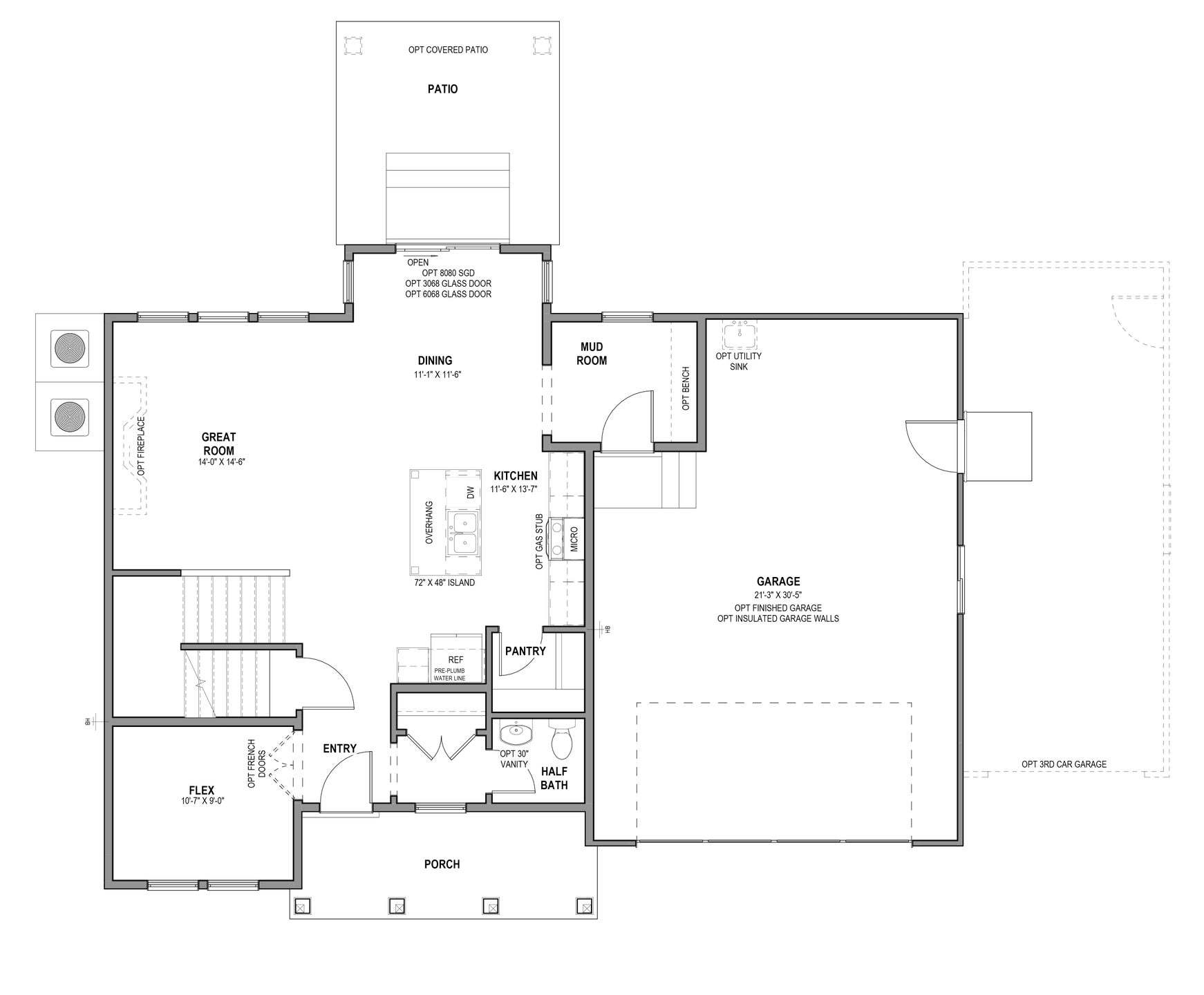 Main Level w/ Unfinished Basement