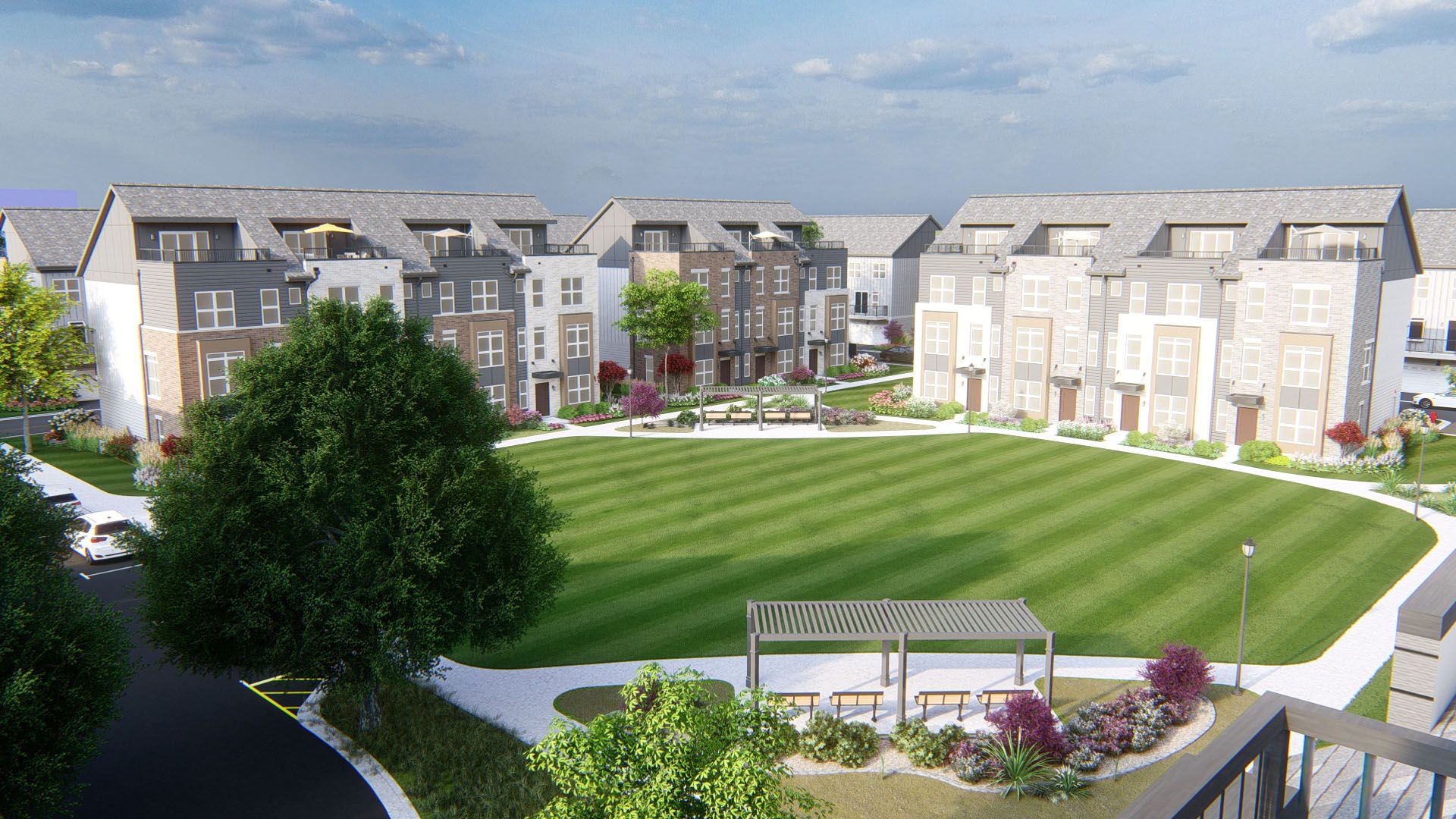 The Prosperita Naperville - Discover Happy Thriving. Modern Living Redefined. Quality, Style, and Innovation, and every doorstep welcomes you to a world of boundless joy and happiness. Disclaimer: Illustrative purposes only, final product may differ.