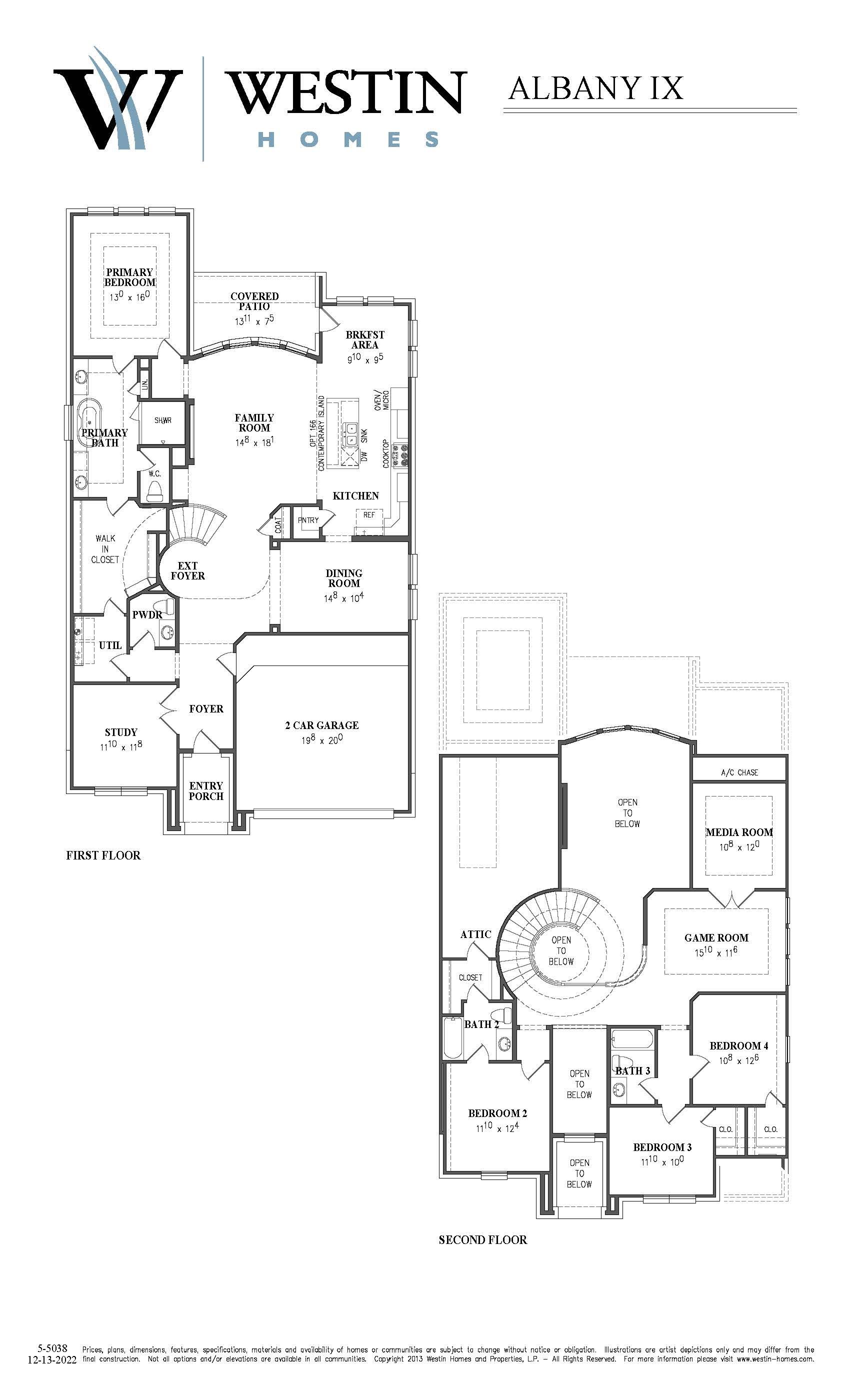 Series Plans Westin Homes Sugar Land, TX 74779