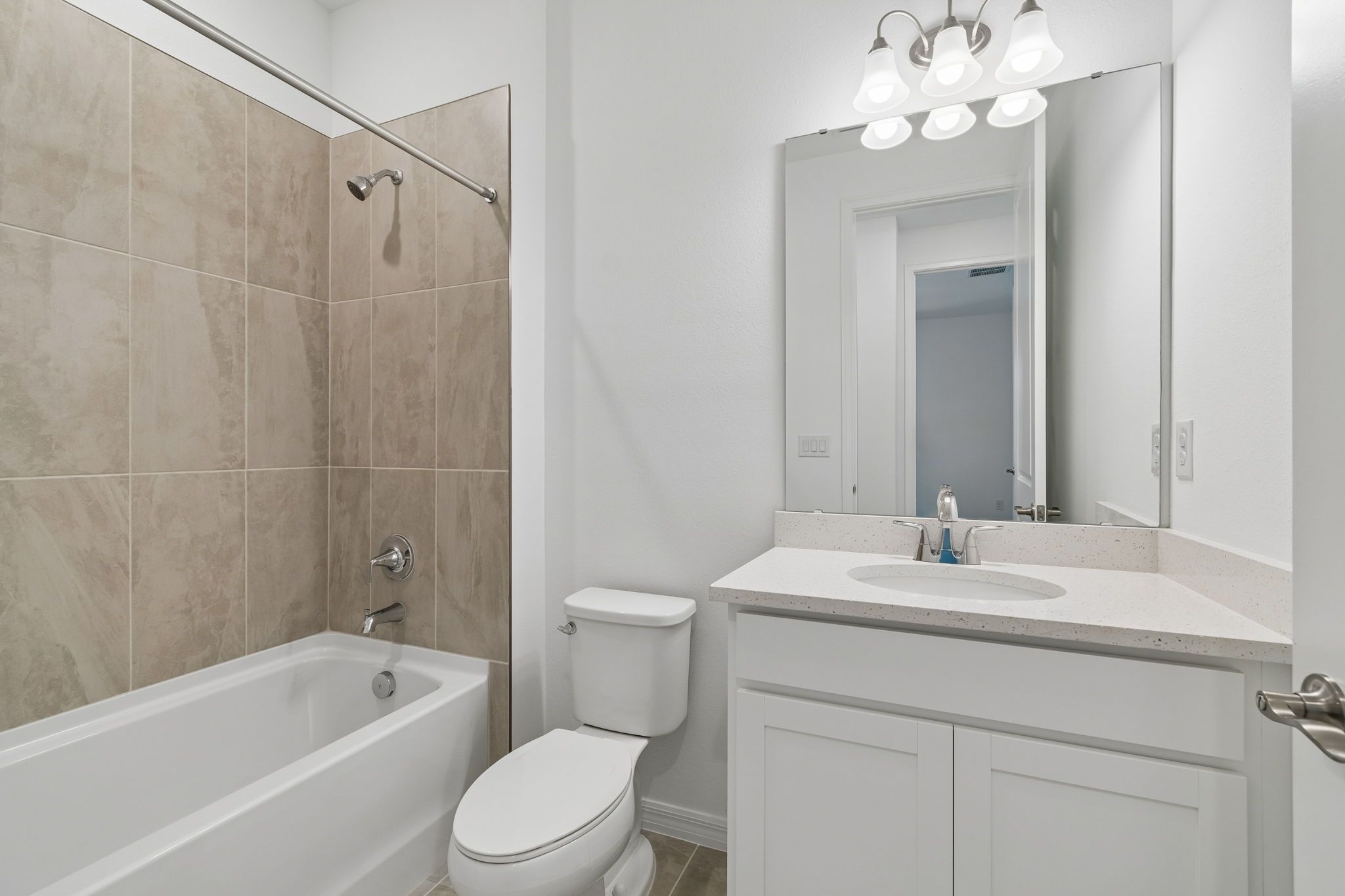 Sandpiper new construction luxury paired villa home plan bathroom 55+ in Sun City Center, FL at Fairway Pointe by William Ryan Homes Tampa