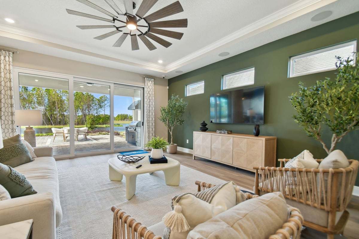 living space opens to back patio