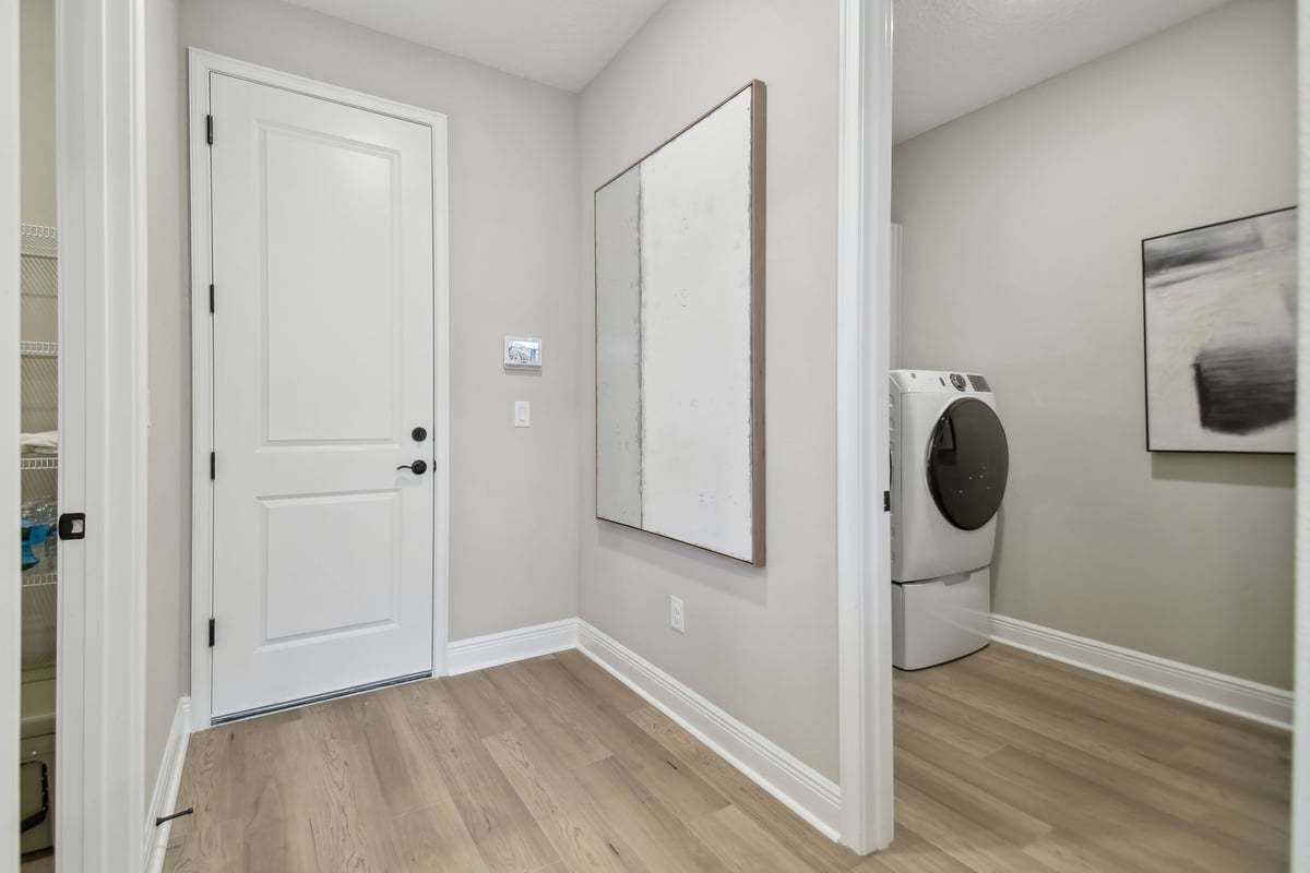 garage entry and laundry room 