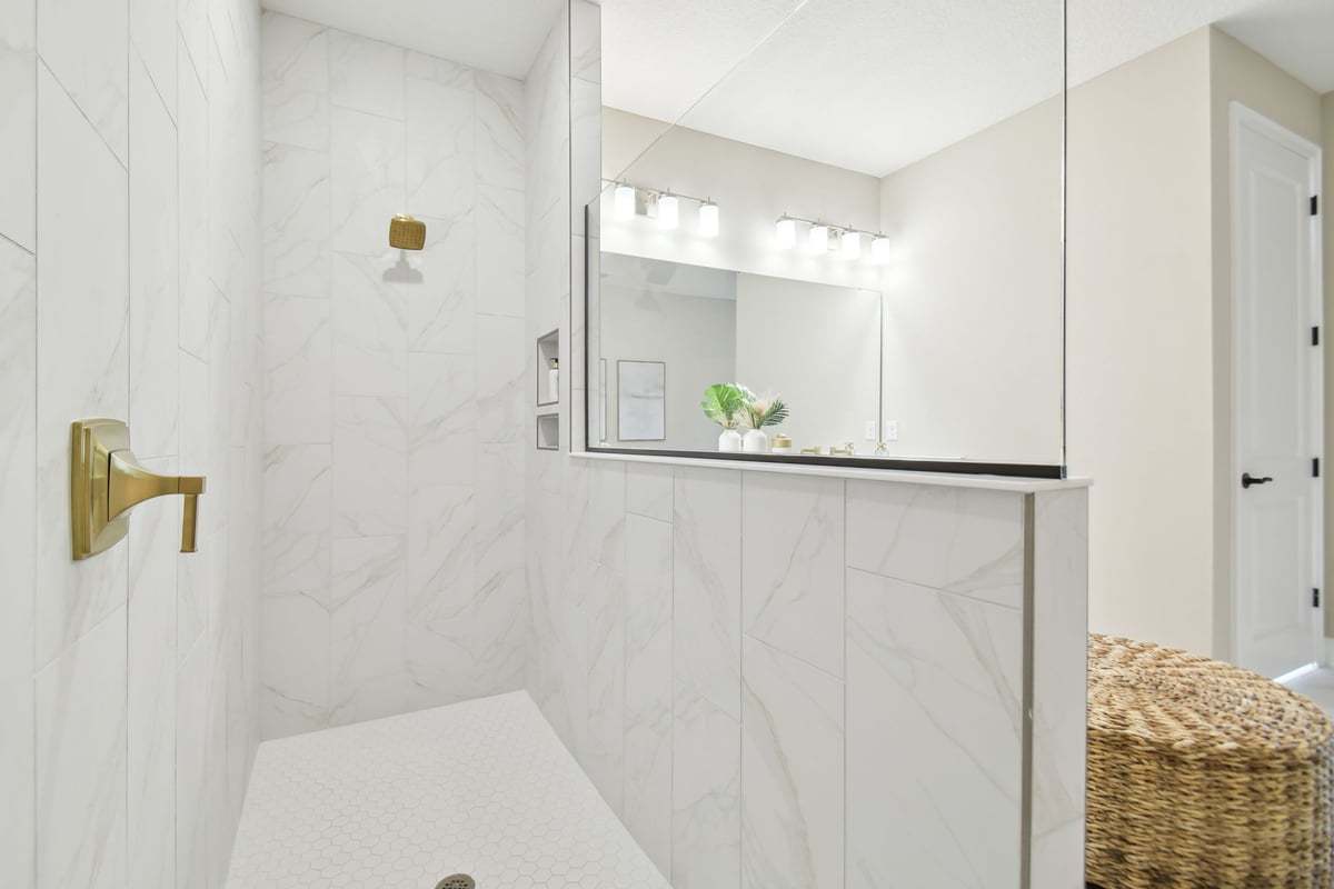 full tile walk in shower