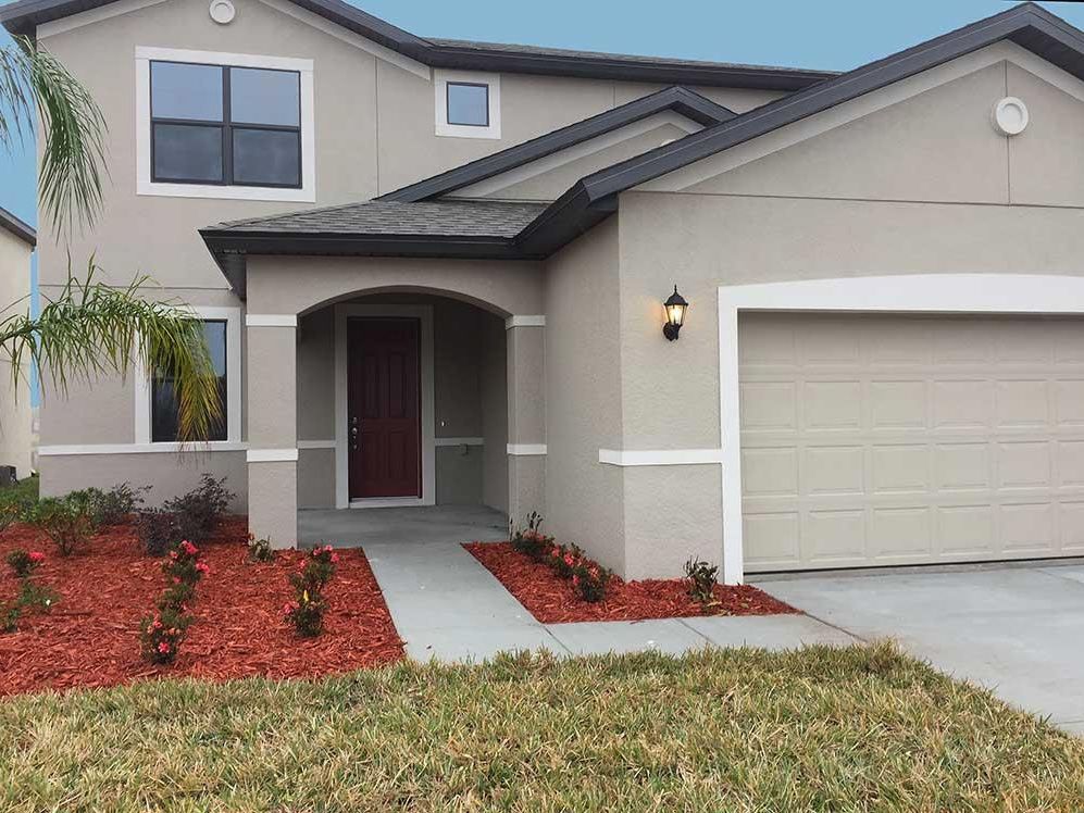 Saratoga new home front exterior tuscan elevation close up William Ryan Homes Tampa