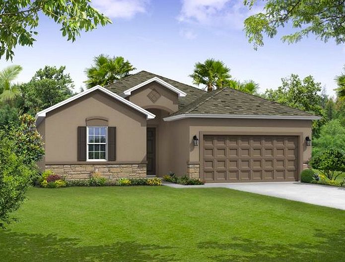Sweetwater French Country elevation with opt stone by William Ryan Homes Tampa