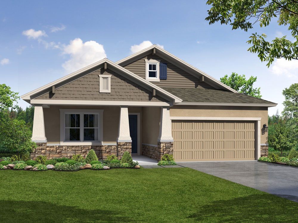 Sweetwater Craftsman elevation with opt stone by William Ryan Homes Tampa