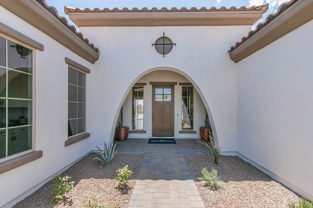 front entrance Carina model home Tranquility at Montecito in Estrella William Ryan Homes Phoenix