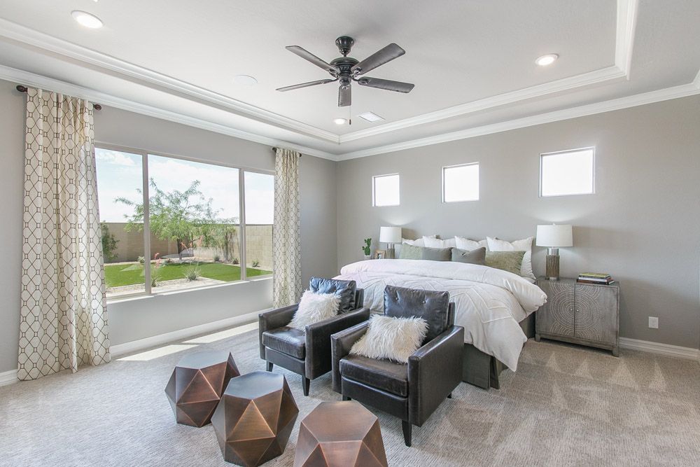 master bedroom Carina model home Tranquility at Montecito in Estrella William Ryan Homes Phoenix