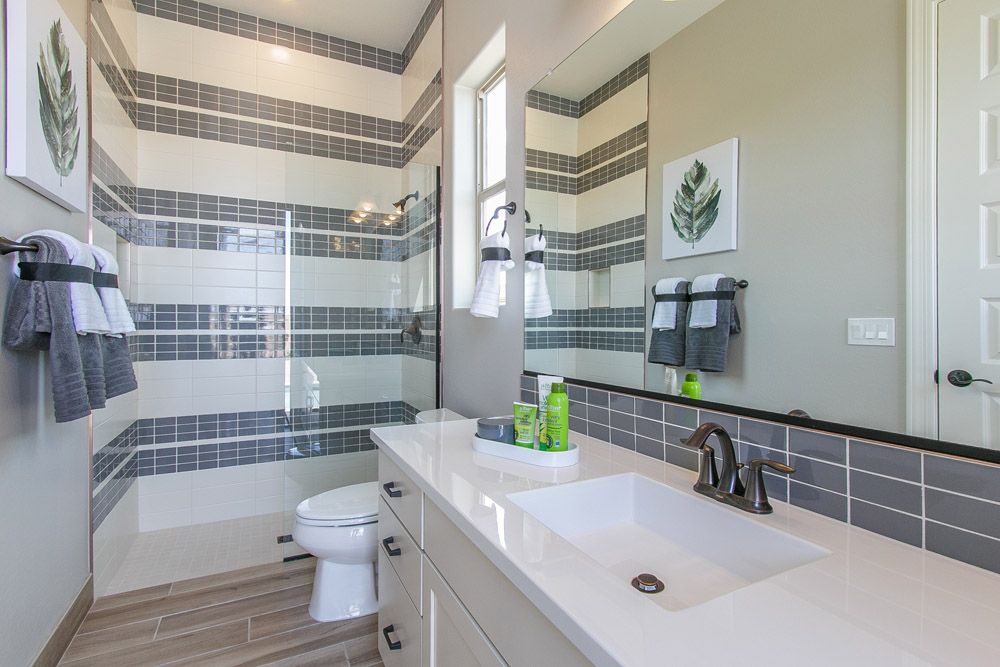 Pool house bath Carina model home Tranquility at Montecito in Estrella William Ryan Homes Phoenix