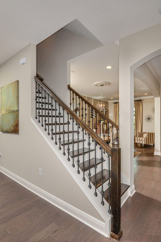Joyce model home second floor staircase to optional bonus room by William Ryan Homes Tampa