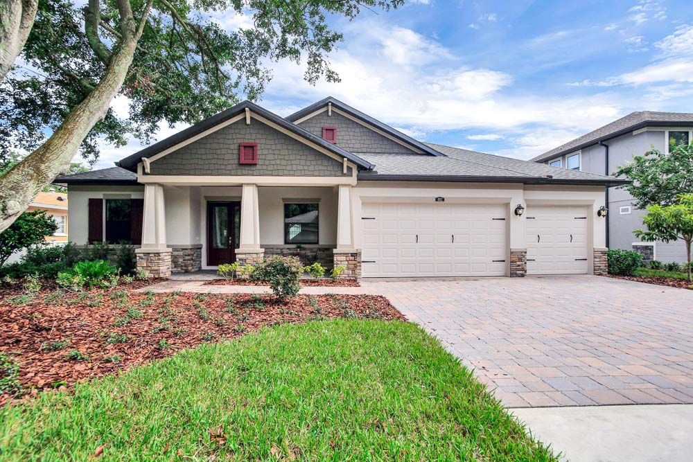 Joyce new home craftsman with optional stone front exterior William Ryan Homes Tampa