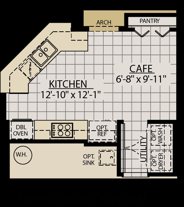 Sweetwater floor plan option gourmet kitchen William Ryan Homes Tampa