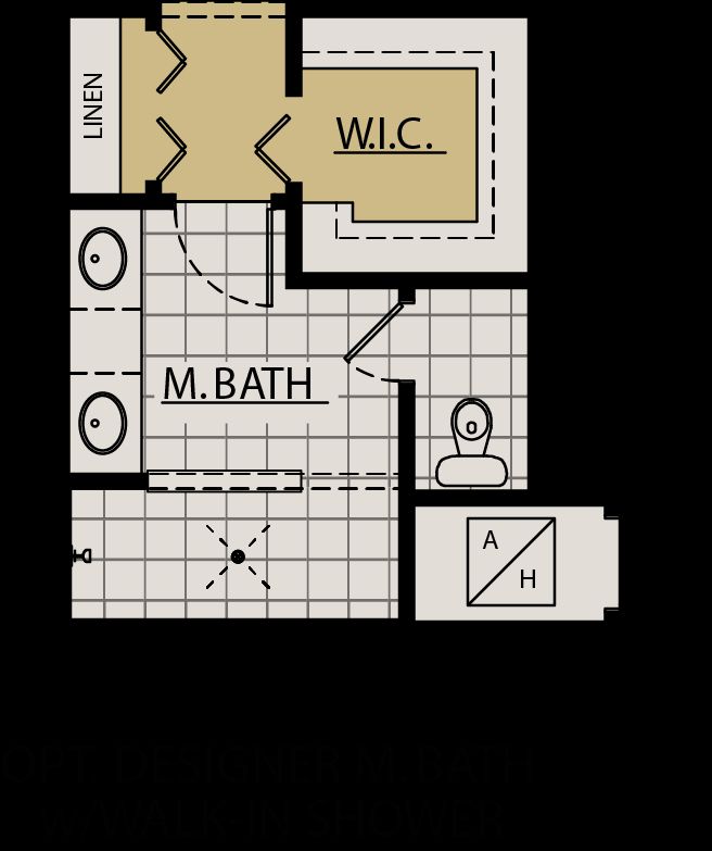 Sweetwater floor plan option designer master bath with walk in shower William Ryan Homes Tampa