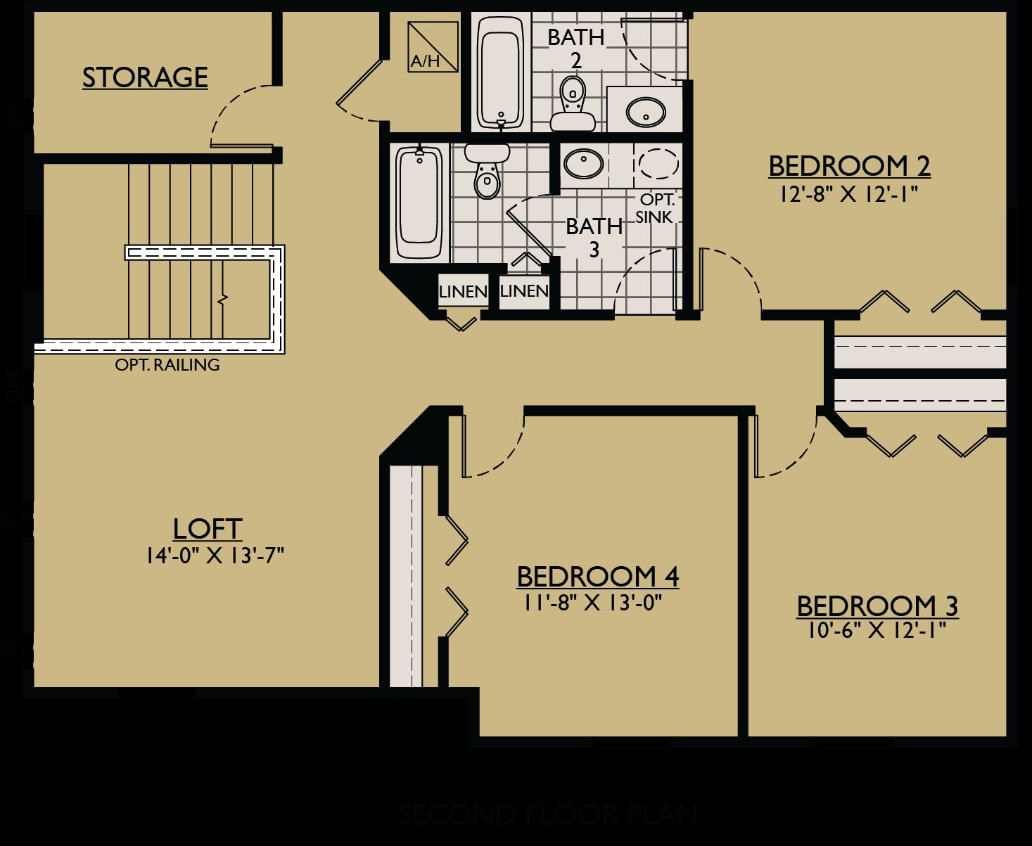 Sandalwood second floor plan William Ryan Homes Tampa