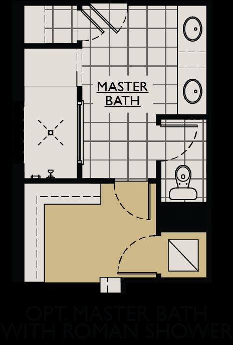 Joyce floor plan option master bath with Roman shower William Ryan Homes Tampa