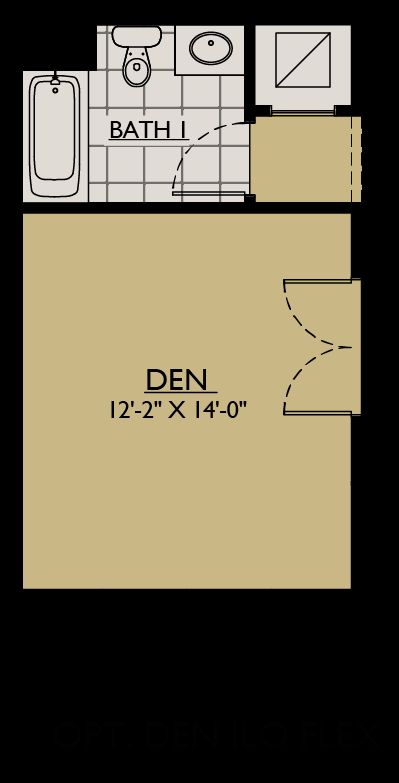 Juniper FL - Floor Plan Option - Den in Lieu of Flex Room