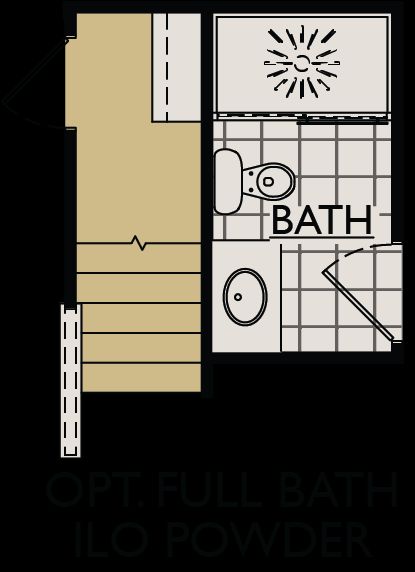 Saratoga floor plan option full bath in lieu of powder William Ryan Homes Tampa