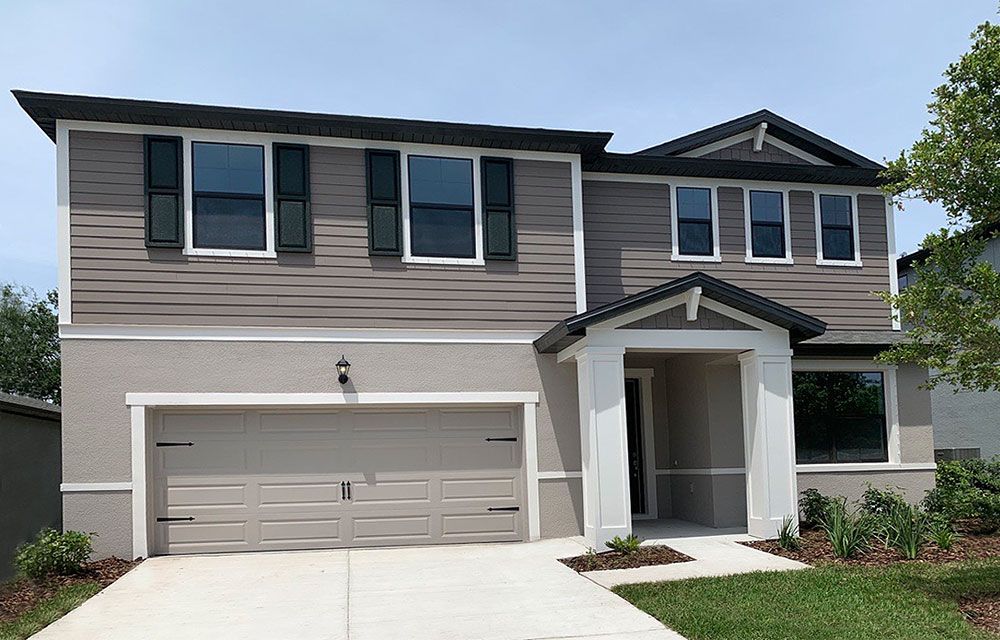 Sandalwood Coastal elevation new home front exterior William Ryan Homes Tampa
