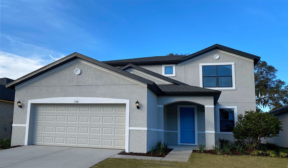 Saratoga 2 car garage new home front exterior tuscan elevation William Ryan Homes Tampa