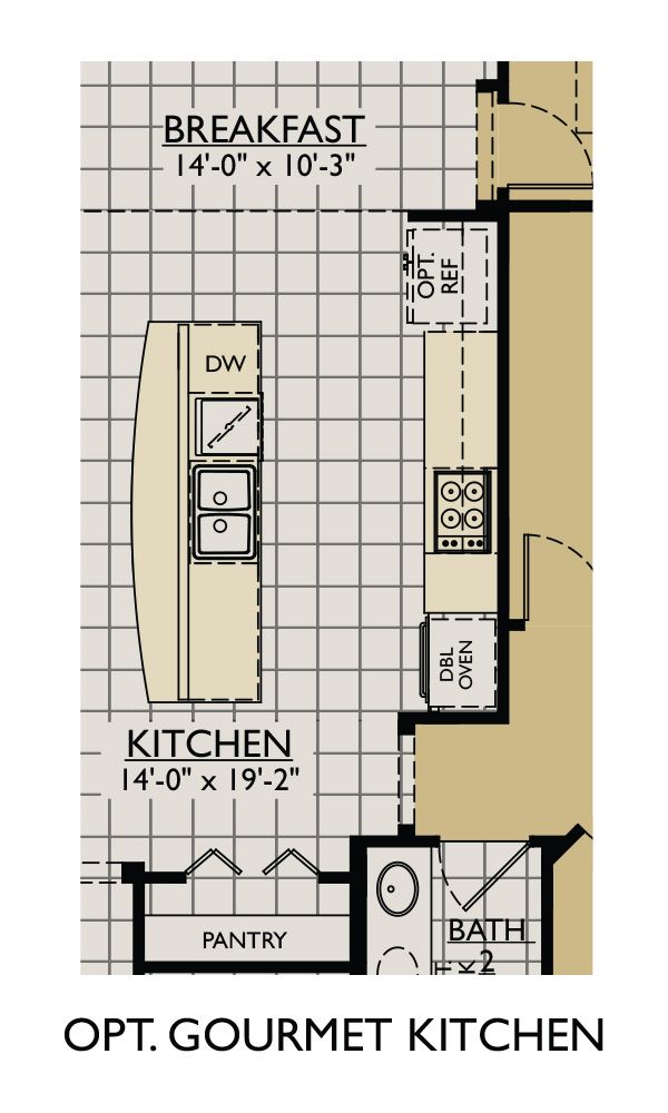 Joyce floor plan option gourmet kitchen William Ryan Homes Tampa