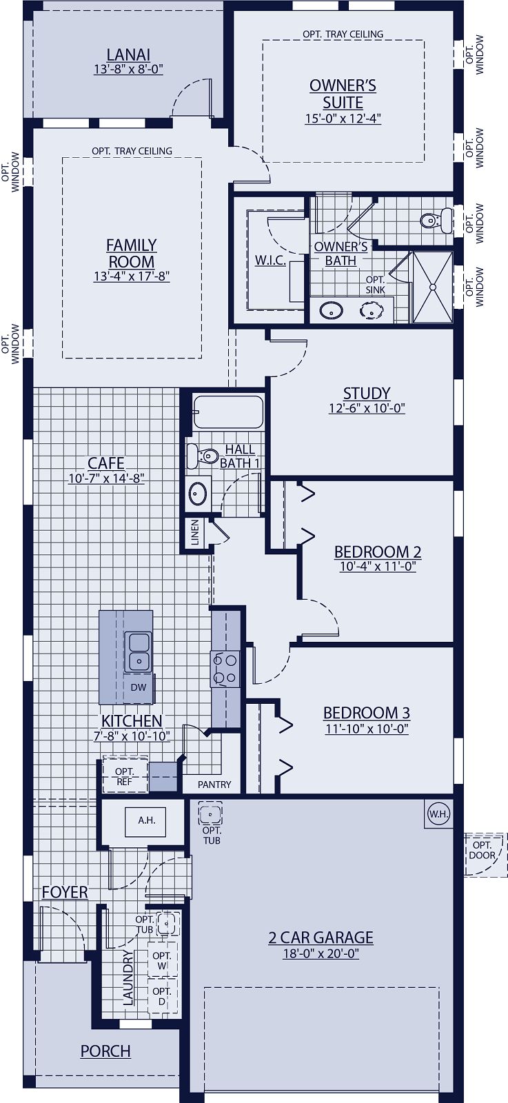Cypress floor plan offered only at BridgeWater by William Ryan Homes Tampa