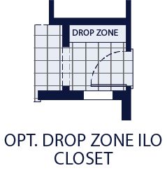 Flora floor plan option drop zone in lieu of closet only at BridgeWater by William Ryan Homes Tampa