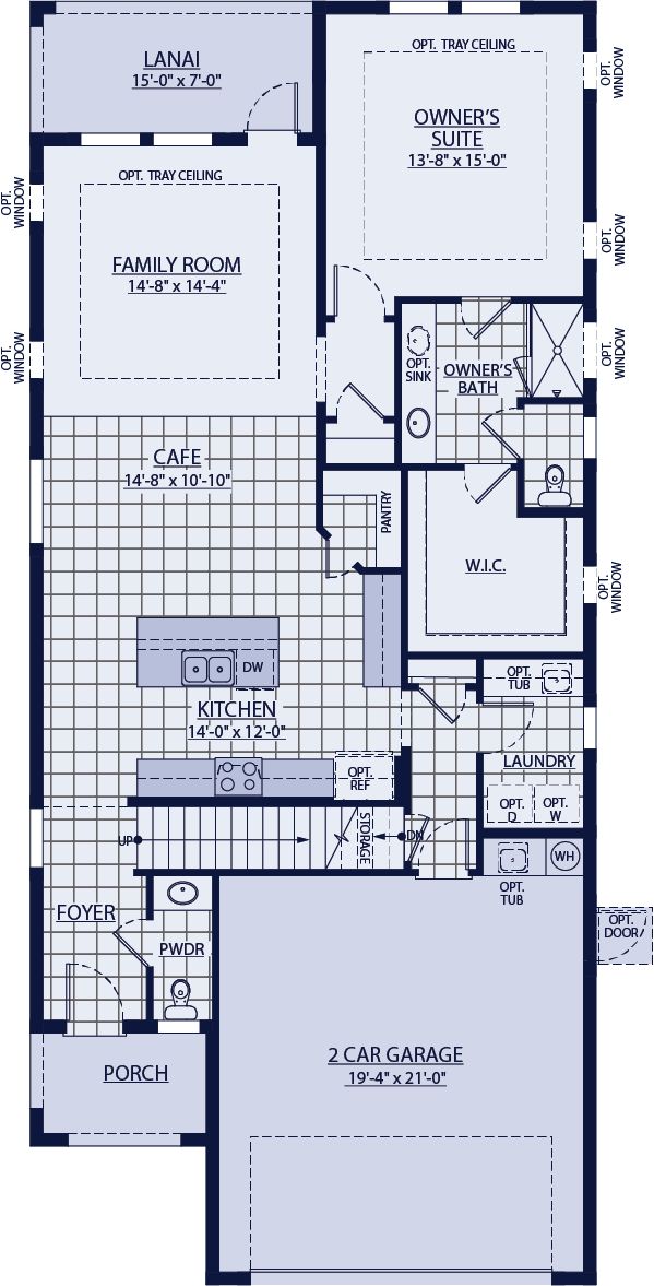 Jade floor plan first floor available only at BridgeWater in Lakeland FL by William Ryan Homes Tampa 